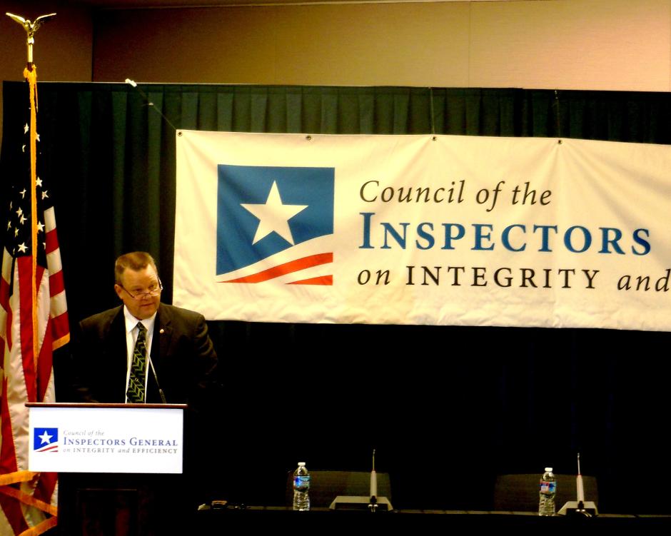 Senator Tester speaks to the Council of Inspectors General